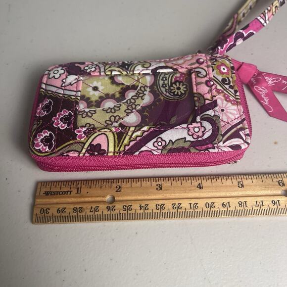 Vera Bradley Pink Wallet Very Berry Paisley All In One Wristlet ID Retired NWOT - Picture 12 of 12